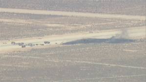 Video shows aftermath of B-52 Stratofortress crash at Edwards Air Force Base
