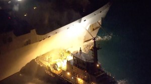 Sailors fight blaze aboard USS New Orleans