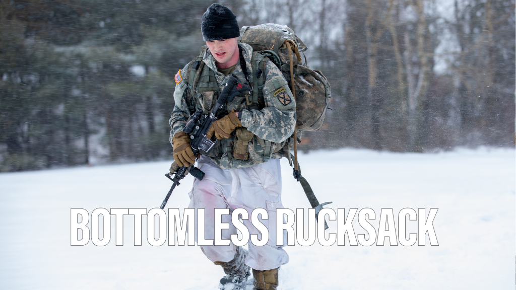 How many items are in this soldier’s winter rucksack?
