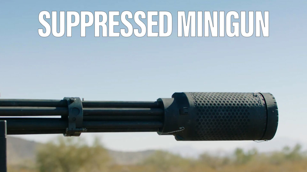 How do you quiet a minigun pouring out 3,000 rounds per minute? Put a huge suppressor on it.
