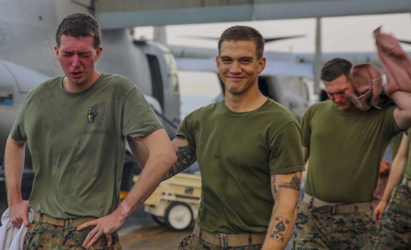 A day in the life — photos of Marines getting OC spray-certified are pure gold