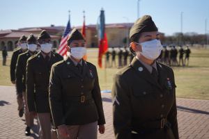First basic training class nationwide graduates in new Army Green Service Uniform