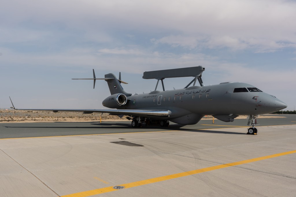 Saab’s GlobalEye airborne early warning plane makes its debut at the Dubai Airshow