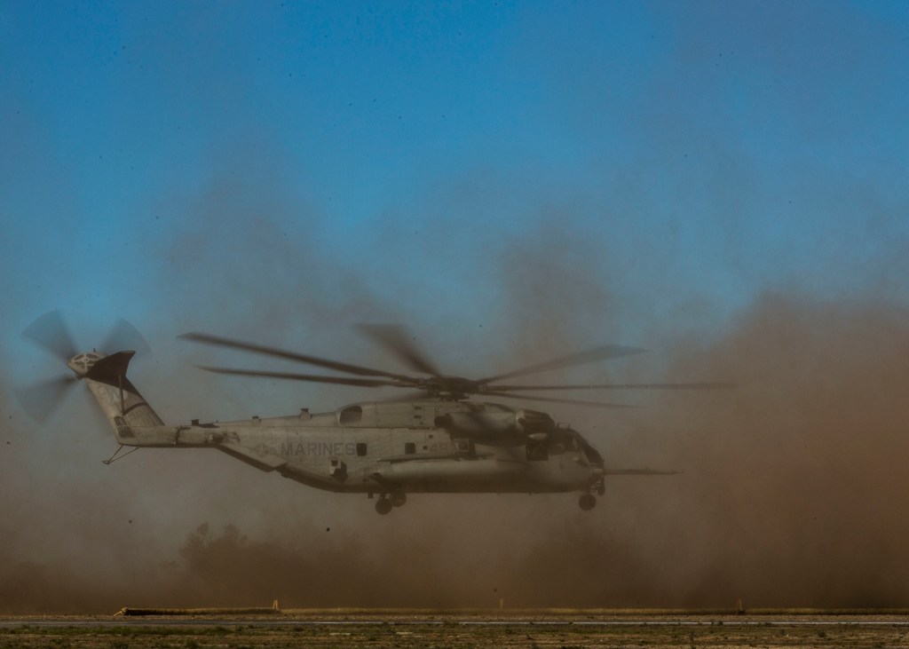 Watch a runway full of Marine aircraft take off