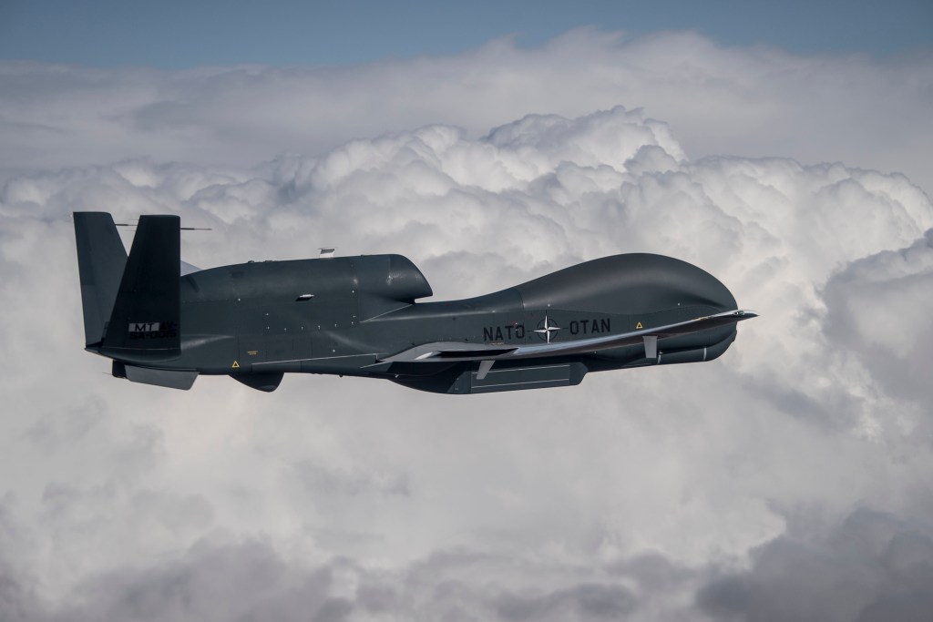 NATO surveillance drones dial up flying hours, maritime sensing