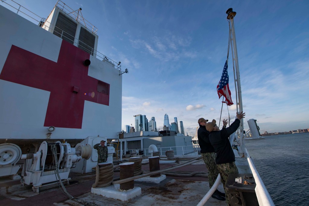 Navy hospital ship Comfort offloads few remaining patients before NYC exit