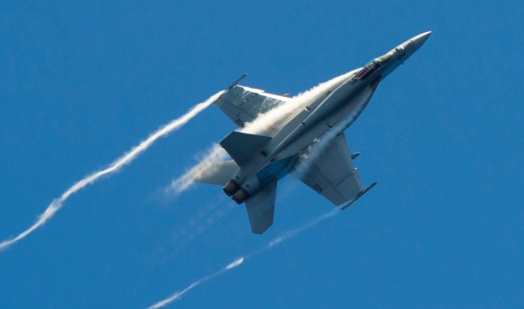 Super Hornet, Iranian drone nearly collide over carrier Nimitz