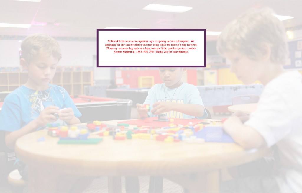 DoD child care portal out for more than a day