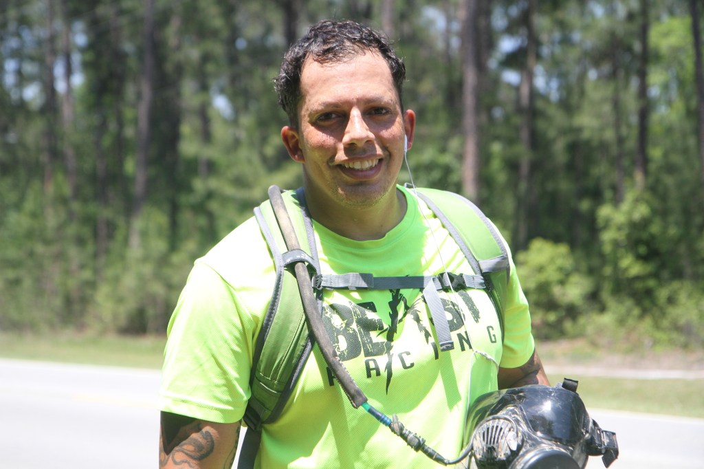 Soldier aims to run 100 miles while wearing a gas mask