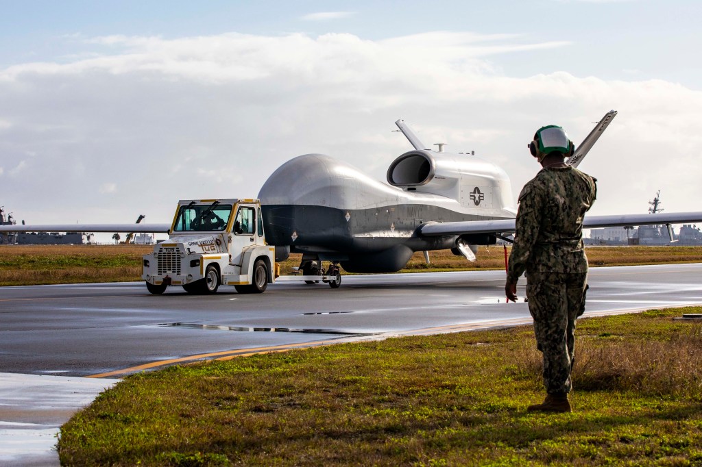 First MQ-4C Triton drone arrives at Naval Air Station Sigonella