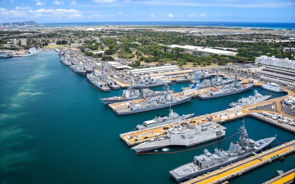US Navy officials say Pacific exercise is not aimed at China, but it zeroes in on defending Taiwan