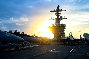 Theodore Roosevelt carrier strike group operating in the Middle East