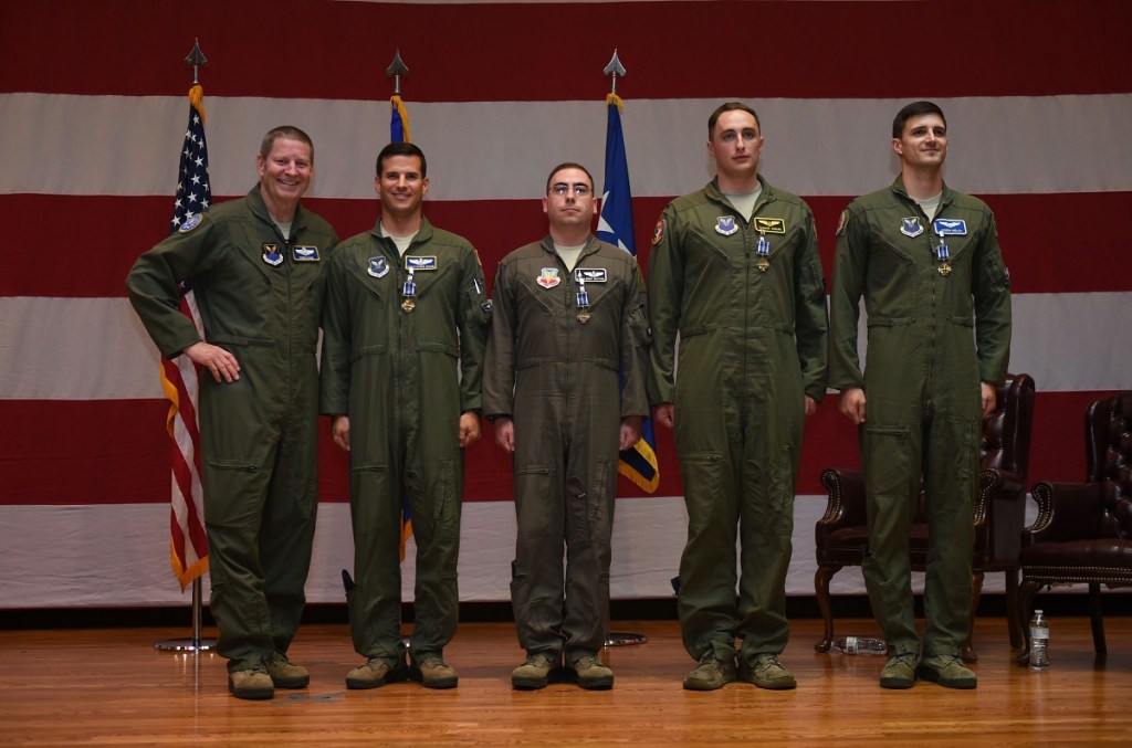 B-1 crew awarded Distinguished Flying Cross for heroic response to fire, ejection seat failure
