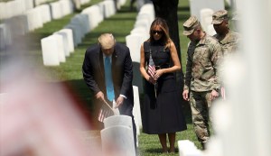Trump visits Arlington National Cemetery before Memorial Day