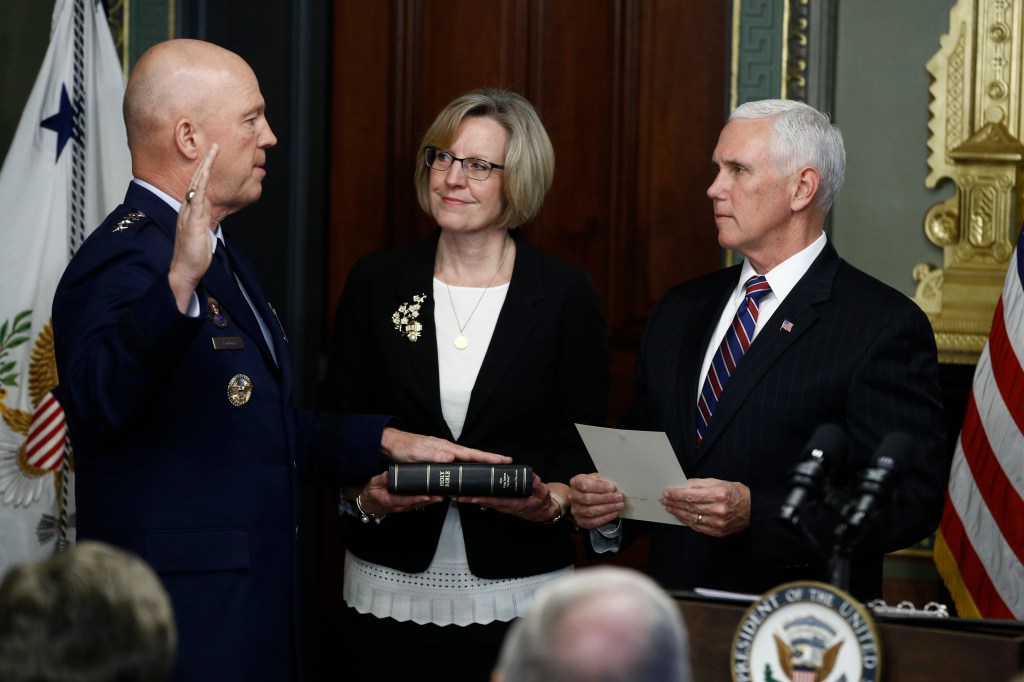 The Space Force gets its first member, and Trump gets his first briefing on the new service
