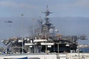 San Diego shipyard inks $10 million contract for Bonhomme Richard firefighting and cleanup