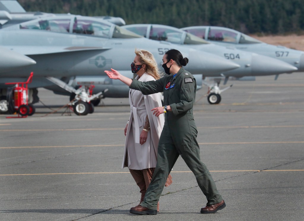 First lady Jill Biden tours Naval Air Station Whidbey Island
