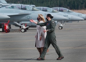 First lady Jill Biden tours Naval Air Station Whidbey Island