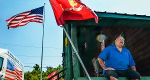 Retired Marine displays giant American flag in West Virginia