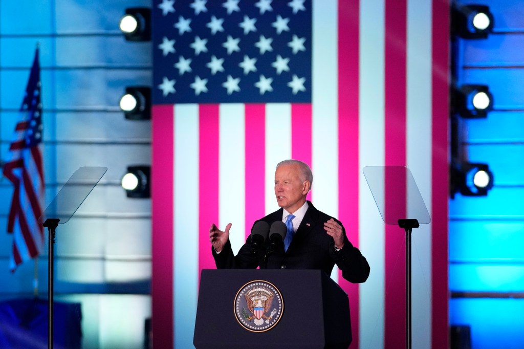 Biden lashes at Putin, calls for Western resolve for freedom