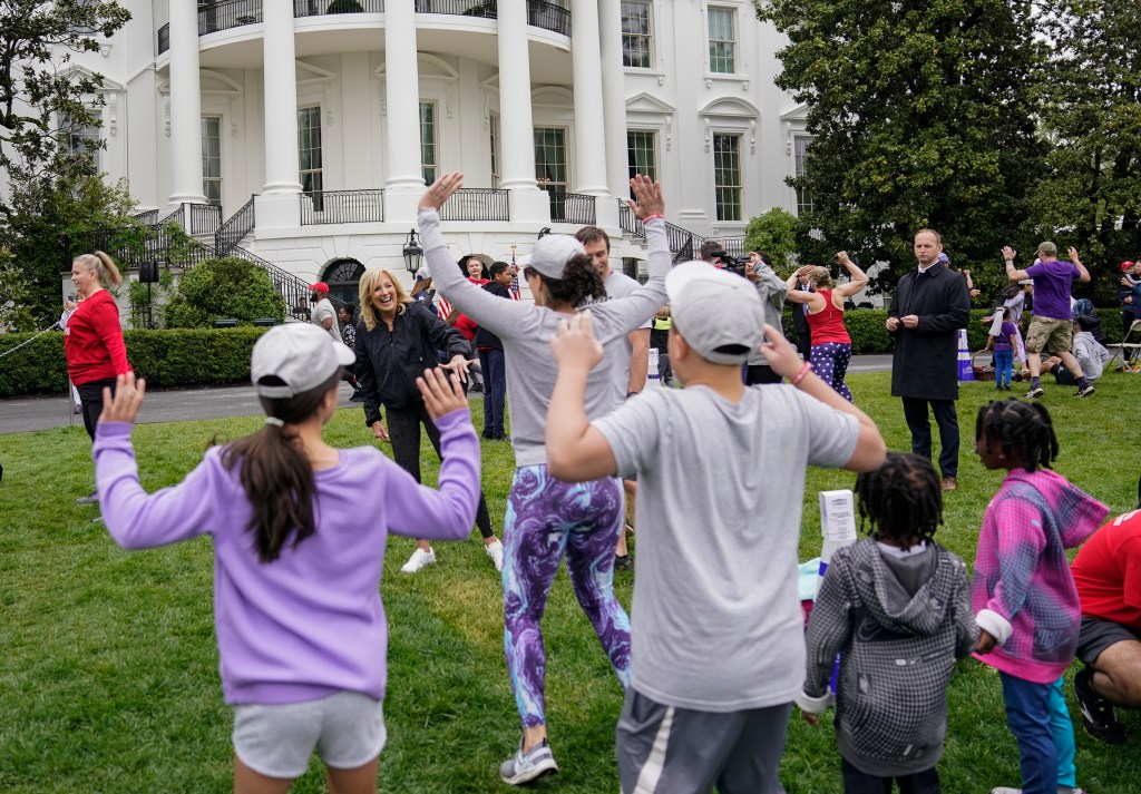 Military families share workout with first lady Jill Biden