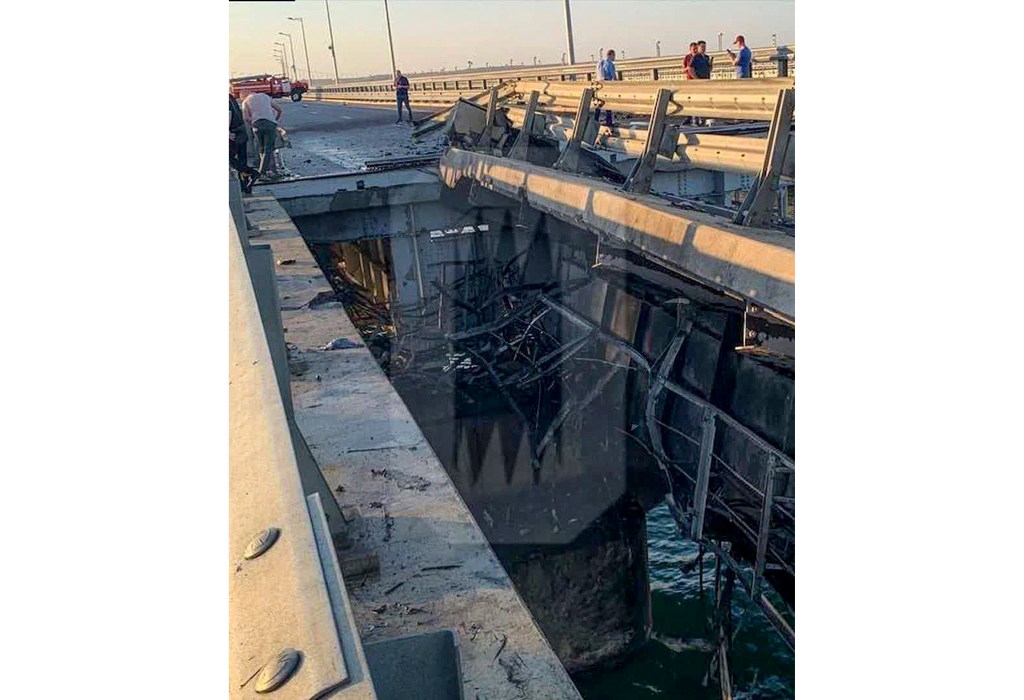 Russia blames Ukraine for attack on key Crimea military supply bridge
