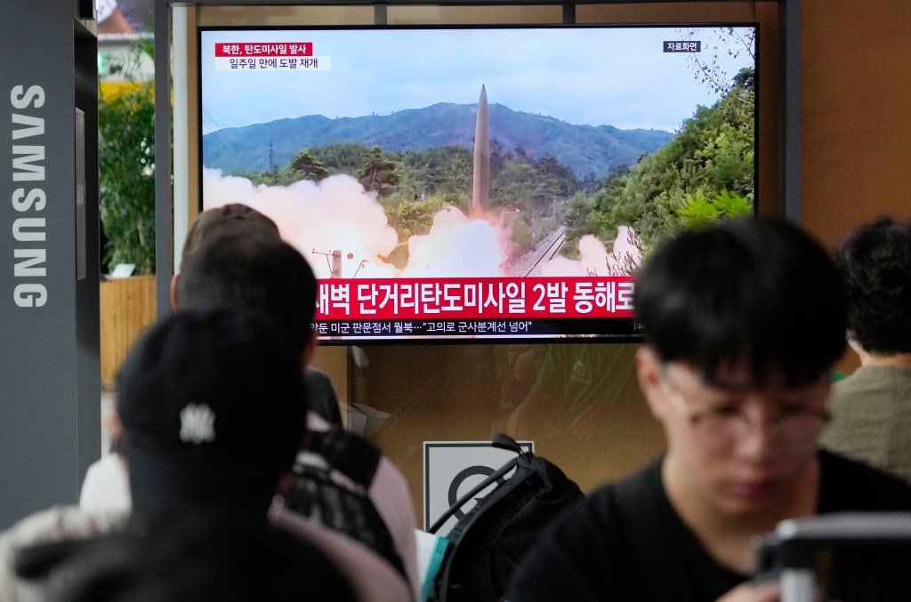 North Korea fires 2 short-range missiles into the sea