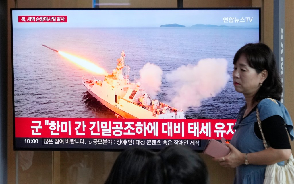 North Korea fires cruise missiles into the sea