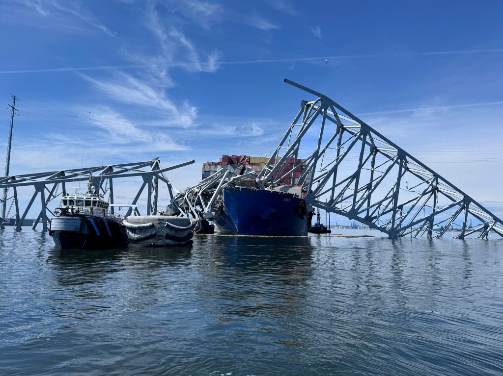 Air Force fuel barge is first to use new Baltimore bridge site channel
