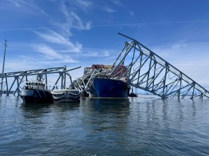 Air Force fuel barge is first to use new Baltimore bridge site channel