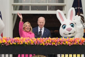 White House Easter egg roll draws huge crowd after storm-delayed start