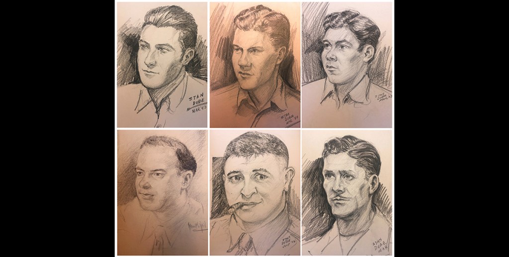 Who are the men in soldier’s WWII sketches?