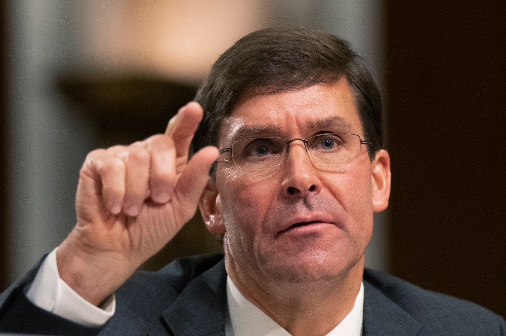 Esper and Warren spar at confirmation hearing