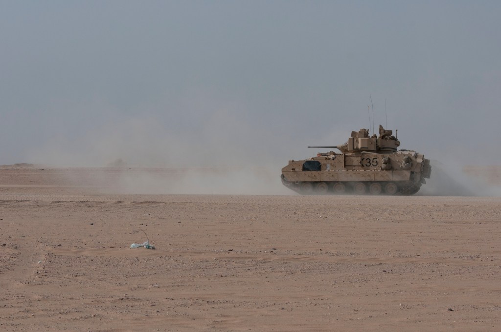 Bradleys and Army infantry roll into Syria to help secure oil wells