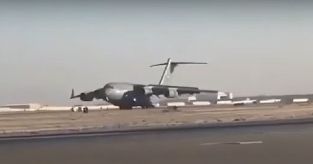 Sparks fly when C-17 has gear-up landing at Kandahar