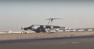 Sparks fly when C-17 has gear-up landing at Kandahar