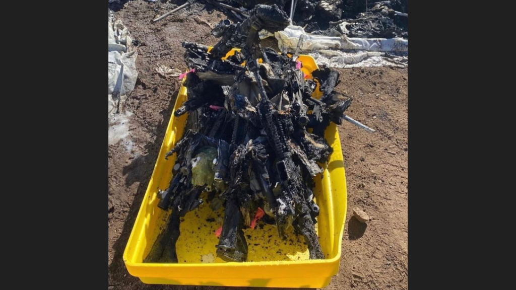 Small cache of Marine Corps weapons burns up in a fire