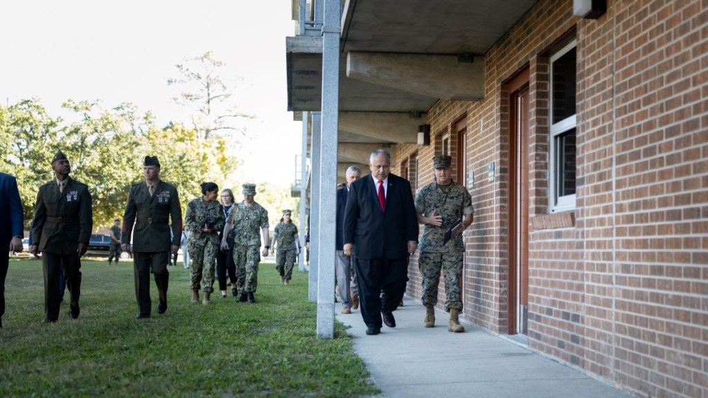 Marine base shuts down showers shown covered in black mold in video