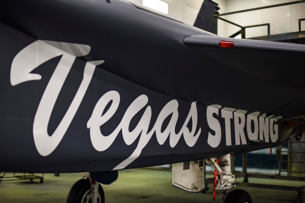 Air Force F-15 repainted to honor Las Vegas shooting victims