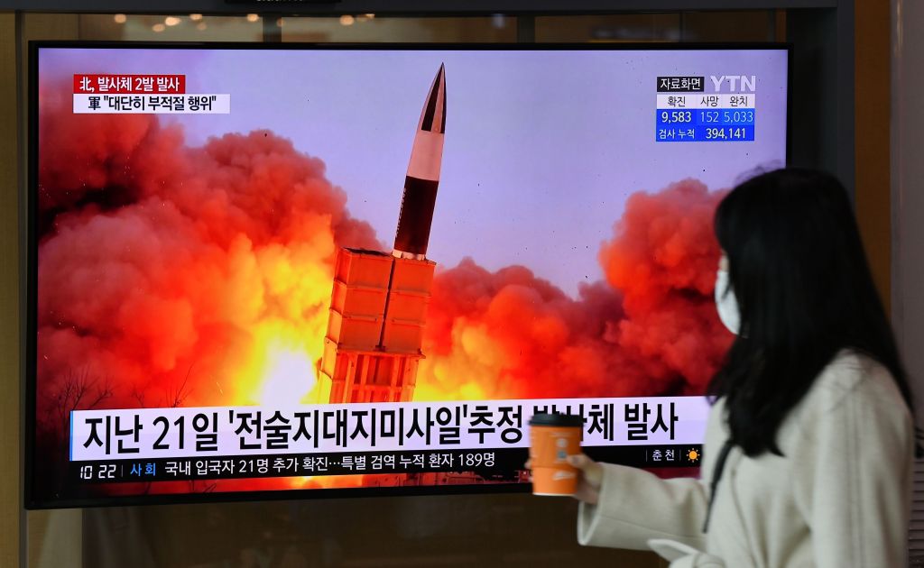 North Korea test fires missiles amid worries about outbreak