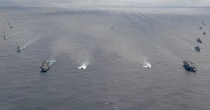 Iwo Jima Amphibious Ready Group joins up with British carrier ahead of its maiden deployment