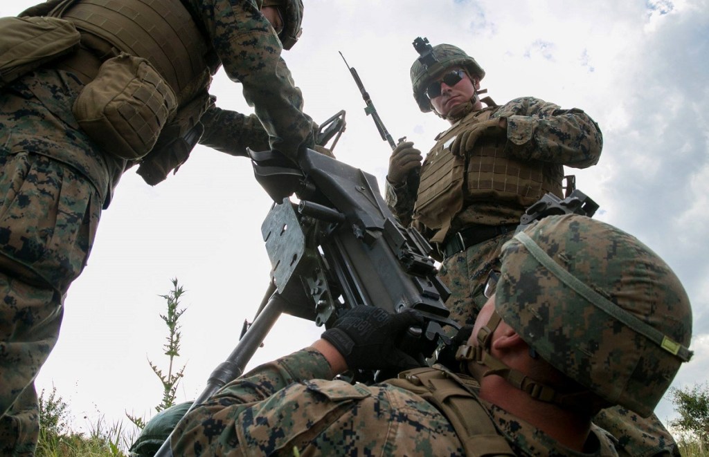 Marines practice rarely trained machine gun tactic that could take out Russian vehicles