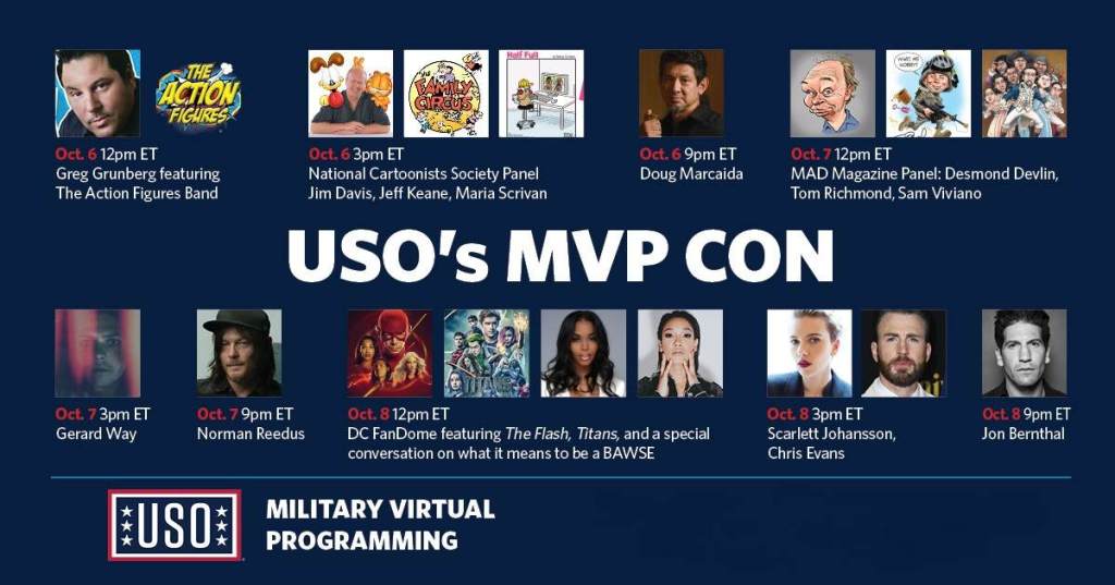 Chris Evans, Scarlett Johansson, Jon Bernthal, Norman Reedus join USO’s 1st comics convention