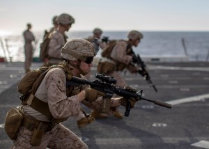 All of the Marine M27 rifles are in ―  if you’re not a grunt or working with them, you’re not getting one