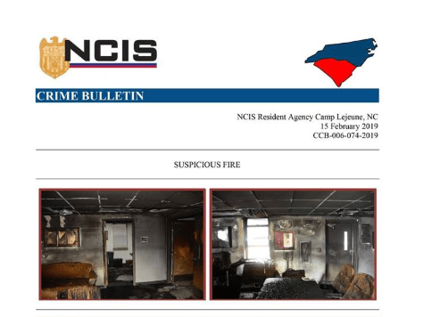 Mysterious fire at headquarters for 1st Battalion, 6th Marines, caused more than $100,000 in damages