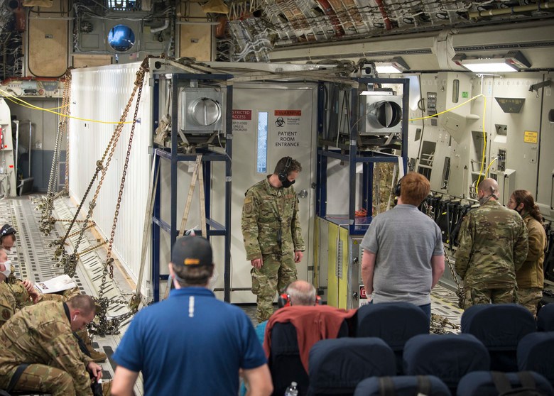 This is the latest Air Force solution to transport COVID-19 patients aboard military cargo aircraft