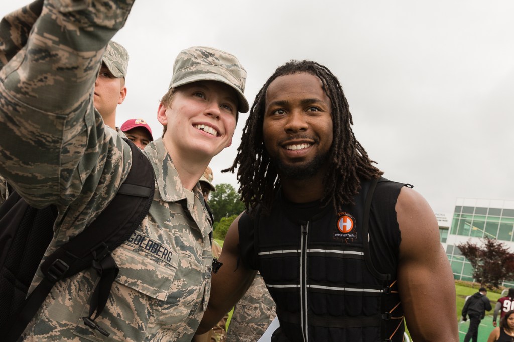 Washington Redskins salute the military