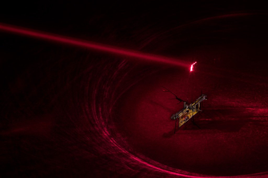 Tiny RoboFly launches when powered by a laser