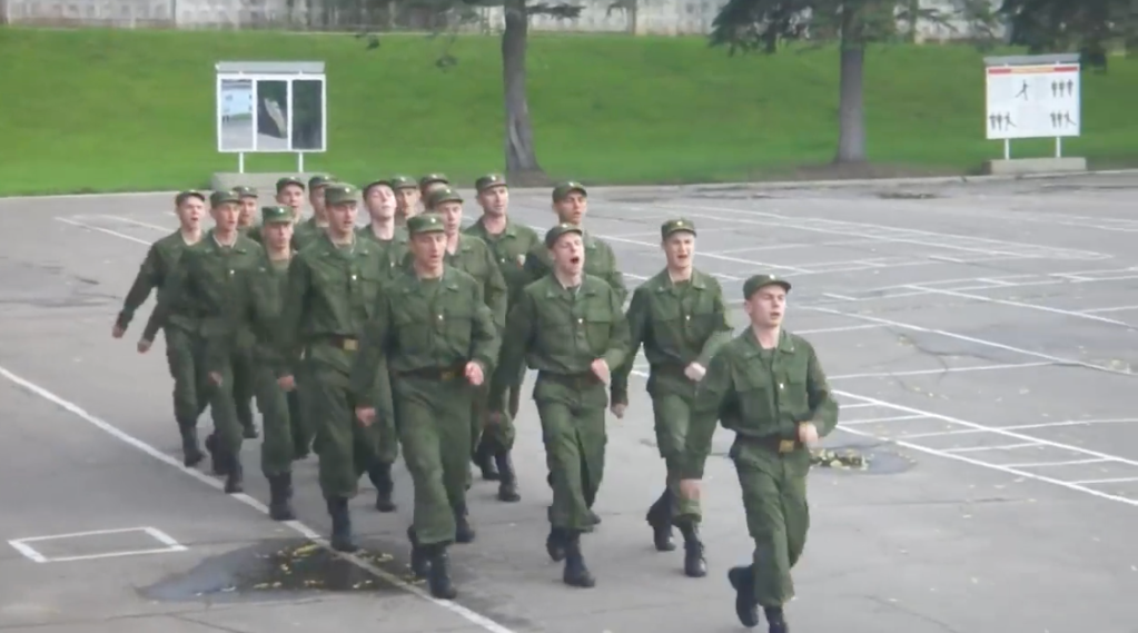 Watch Russian military recruits march while singing ‘Barbie Girl’