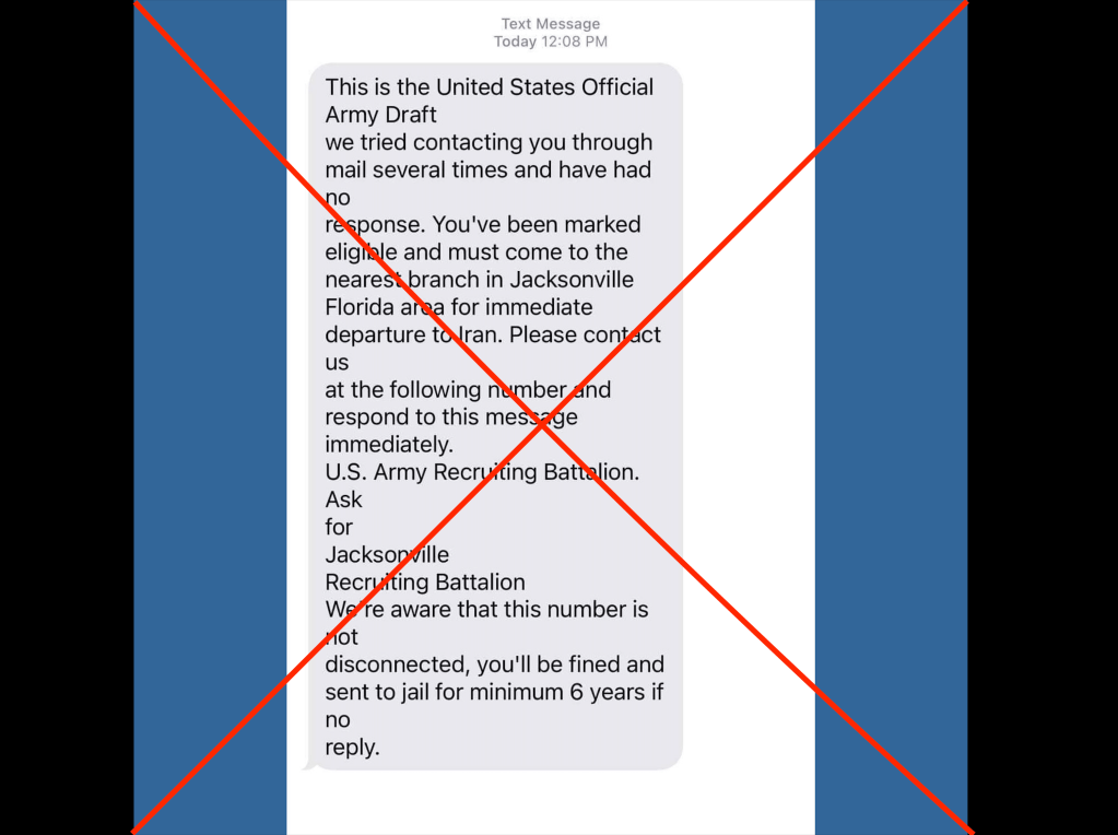 No, the Army isn’t sending Ukraine draft notices via text